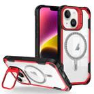 For iPhone 14 Plus Transparent Acrylic MagSafe Lens Holder Phone Case(Red) - 1