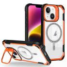 For iPhone 14 Plus Transparent Acrylic MagSafe Lens Holder Phone Case(Orange) - 1