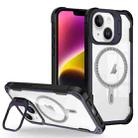 For iPhone 14 Plus Transparent Acrylic MagSafe Lens Holder Phone Case(Navy) - 1