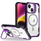 For iPhone 14 Plus Transparent Acrylic MagSafe Lens Holder Phone Case(Purple) - 1