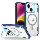 For iPhone 14 Plus Transparent Acrylic MagSafe Lens Holder Phone Case(Blue) - 1