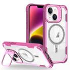 For iPhone 14 Plus Transparent Acrylic MagSafe Lens Holder Phone Case(Pink) - 1