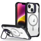 For iPhone 14 Transparent Acrylic MagSafe Lens Holder Phone Case(Navy) - 1