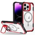 For iPhone 14 Pro Transparent Acrylic MagSafe Lens Holder Phone Case(Red) - 1