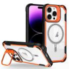 For iPhone 14 Pro Transparent Acrylic MagSafe Lens Holder Phone Case(Orange) - 1