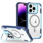 For iPhone 14 Pro Transparent Acrylic MagSafe Lens Holder Phone Case(Blue) - 1