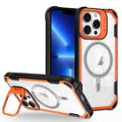 For iPhone 13 Pro Max Transparent Acrylic MagSafe Lens Holder Phone Case(Orange) - 1