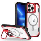 For iPhone 13 Pro Transparent Acrylic MagSafe Lens Holder Phone Case(Red) - 1