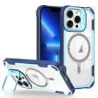 For iPhone 13 Pro Transparent Acrylic MagSafe Lens Holder Phone Case(Blue) - 1