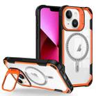 For iPhone 13 Transparent Acrylic MagSafe Lens Holder Phone Case(Orange) - 1