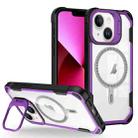 For iPhone 13 Transparent Acrylic MagSafe Lens Holder Phone Case(Purple) - 1