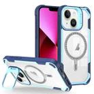 For iPhone 13 Transparent Acrylic MagSafe Lens Holder Phone Case(Blue) - 1