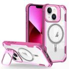 For iPhone 13 Transparent Acrylic MagSafe Lens Holder Phone Case(Pink) - 1