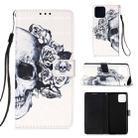 For iPhone 12 mini 3D Painting Horizontal Flip Leather Case with Holder & Card Slot & Wallet & Lanyard(Skull) - 1