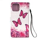 For iPhone 12 Pro Max 3D Painting Horizontal Flip Leather Case with Holder & Card Slot & Wallet & Lanyard(Rose Red Butterfly) - 3