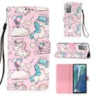 For Samsung Galaxy Note20 3D Painting Horizontal Flip Leather Case with Holder & Card Slot & Wallet & Lanyard(Pink Pony) - 1