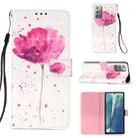 For Samsung Galaxy Note20 3D Painting Horizontal Flip Leather Case with Holder & Card Slot & Wallet & Lanyard(Flower) - 1
