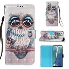 For Samsung Galaxy Note20 3D Painting Horizontal Flip Leather Case with Holder & Card Slot & Wallet & Lanyard(Owl) - 1