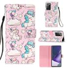 For Samsung Galaxy Note20 Ultra 3D Painting Horizontal Flip Leather Case with Holder & Card Slot & Wallet & Lanyard(Pink Pony) - 1