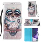For Samsung Galaxy Note20 Ultra 3D Painting Horizontal Flip Leather Case with Holder & Card Slot & Wallet & Lanyard(Owl) - 1