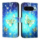 For Google Pixel 9 3D Painting Horizontal Flip Leather Phone Case(Golden Butterfly) - 2