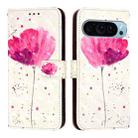 For Google Pixel 9 3D Painting Horizontal Flip Leather Phone Case(Flower) - 2