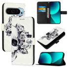 For Google Pixel 9 3D Painting Horizontal Flip Leather Phone Case(Skull) - 1