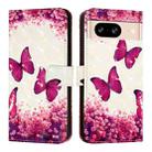 For Google Pixel 8 3D Painting Horizontal Flip Leather Phone Case(Rose Butterfly) - 2
