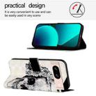 For Google Pixel 8 3D Painting Horizontal Flip Leather Phone Case(Skull) - 3