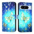 For Google Pixel 8 Pro 3D Painting Horizontal Flip Leather Phone Case(Golden Butterfly) - 2