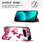 For Google Pixel 8 Pro 3D Painting Horizontal Flip Leather Phone Case(Rose Butterfly) - 3