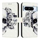 For Google Pixel 8 Pro 3D Painting Horizontal Flip Leather Phone Case(Skull) - 2