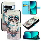 For Google Pixel 8 Pro 3D Painting Horizontal Flip Leather Phone Case(Grey Owl) - 1