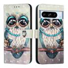 For Google Pixel 8 Pro 3D Painting Horizontal Flip Leather Phone Case(Grey Owl) - 2