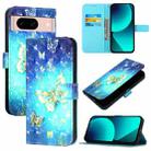 For Google Pixel 8a 3D Painting Horizontal Flip Leather Phone Case(Golden Butterfly) - 1