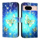 For Google Pixel 8a 3D Painting Horizontal Flip Leather Phone Case(Golden Butterfly) - 2