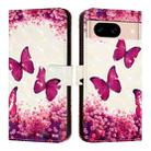 For Google Pixel 8a 3D Painting Horizontal Flip Leather Phone Case(Rose Butterfly) - 2