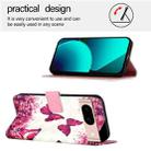 For Google Pixel 8a 3D Painting Horizontal Flip Leather Phone Case(Rose Butterfly) - 3