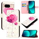 For Google Pixel 8a 3D Painting Horizontal Flip Leather Phone Case(Flower) - 1
