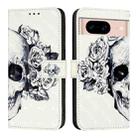 For Google Pixel 8a 3D Painting Horizontal Flip Leather Phone Case(Skull) - 2