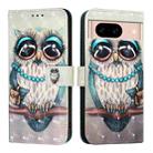 For Google Pixel 8a 3D Painting Horizontal Flip Leather Phone Case(Grey Owl) - 2