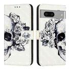 For Google Pixel 7 3D Painting Horizontal Flip Leather Phone Case(Skull) - 2