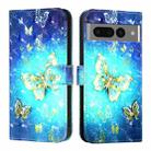 For Google Pixel 7 Pro 3D Painting Horizontal Flip Leather Phone Case(Golden Butterfly) - 2