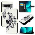 For Google Pixel 7 Pro 3D Painting Horizontal Flip Leather Phone Case(Skull) - 1