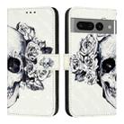 For Google Pixel 7 Pro 3D Painting Horizontal Flip Leather Phone Case(Skull) - 2