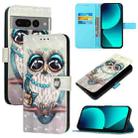 For Google Pixel 7 Pro 3D Painting Horizontal Flip Leather Phone Case(Grey Owl) - 1