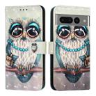 For Google Pixel 7 Pro 3D Painting Horizontal Flip Leather Phone Case(Grey Owl) - 2