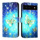 For Google Pixel 6 3D Painting Horizontal Flip Leather Phone Case(Golden Butterfly) - 2