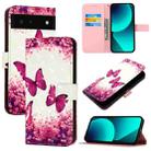 For Google Pixel 6 3D Painting Horizontal Flip Leather Phone Case(Rose Butterfly) - 1