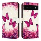 For Google Pixel 6 3D Painting Horizontal Flip Leather Phone Case(Rose Butterfly) - 2
